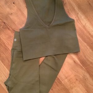Leggings and cropped bra tank